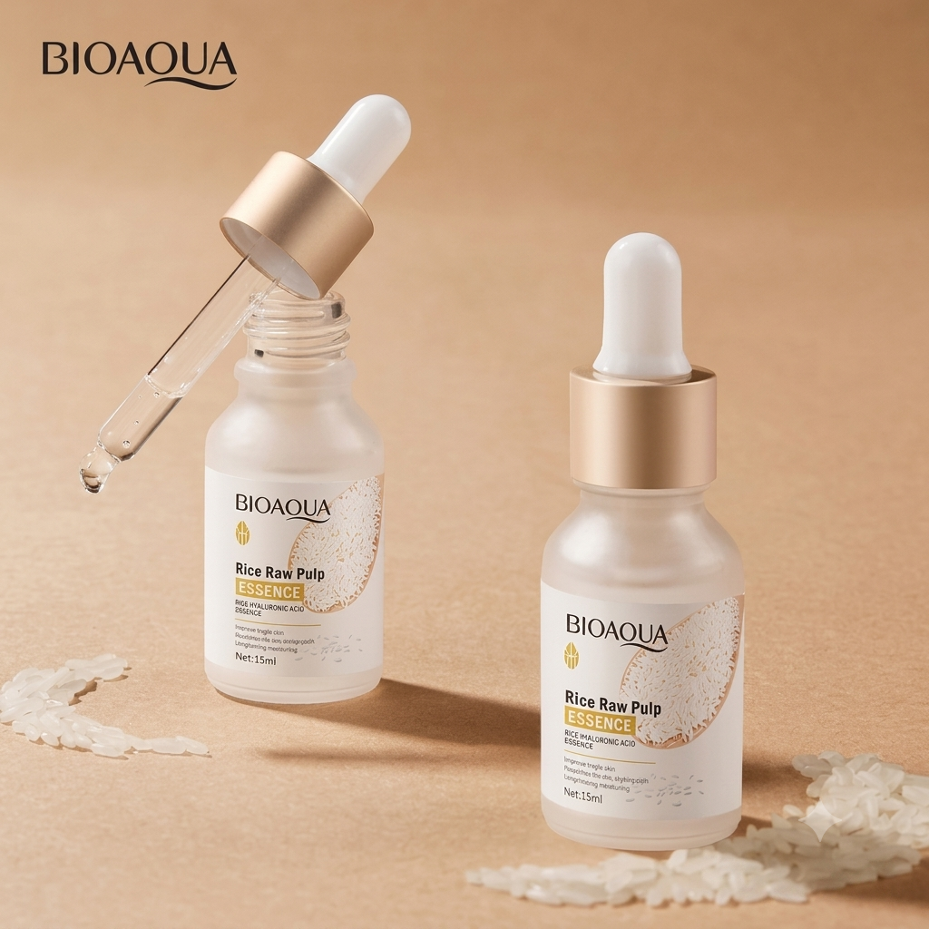 BIOAQUA Rice Raw Pulp Essence - Brightening & Pore-Shrinking Serum